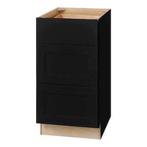 Avondale 18 in. W x 24 in. D x 34.5 in. H Ready to Assemble Plywood Shaker Drawer Base Kitchen Cabinet in Raven Black
