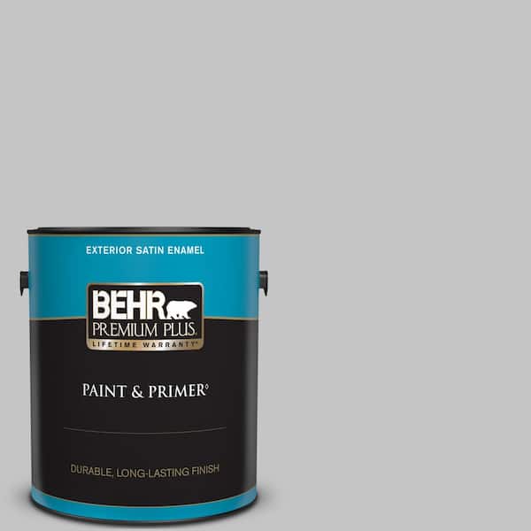 BEHR PREMIUM PLUS 1 gal. #T15-6 Dreamscape Gray Satin Enamel Exterior Paint & Primer