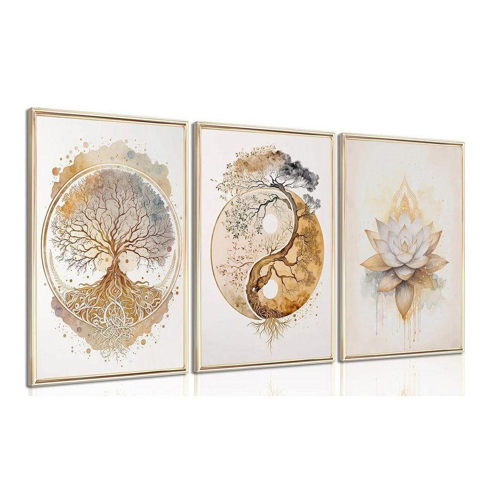24 x 16 in. Tree of Life Canvas Art - Lotus Zen, Yin Yang Abstract