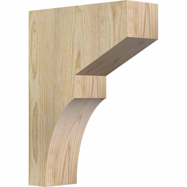 Ekena Millwork 4 in. x 12 in. x 16 in. Douglas Fir Monterey Rough Sawn Corbel