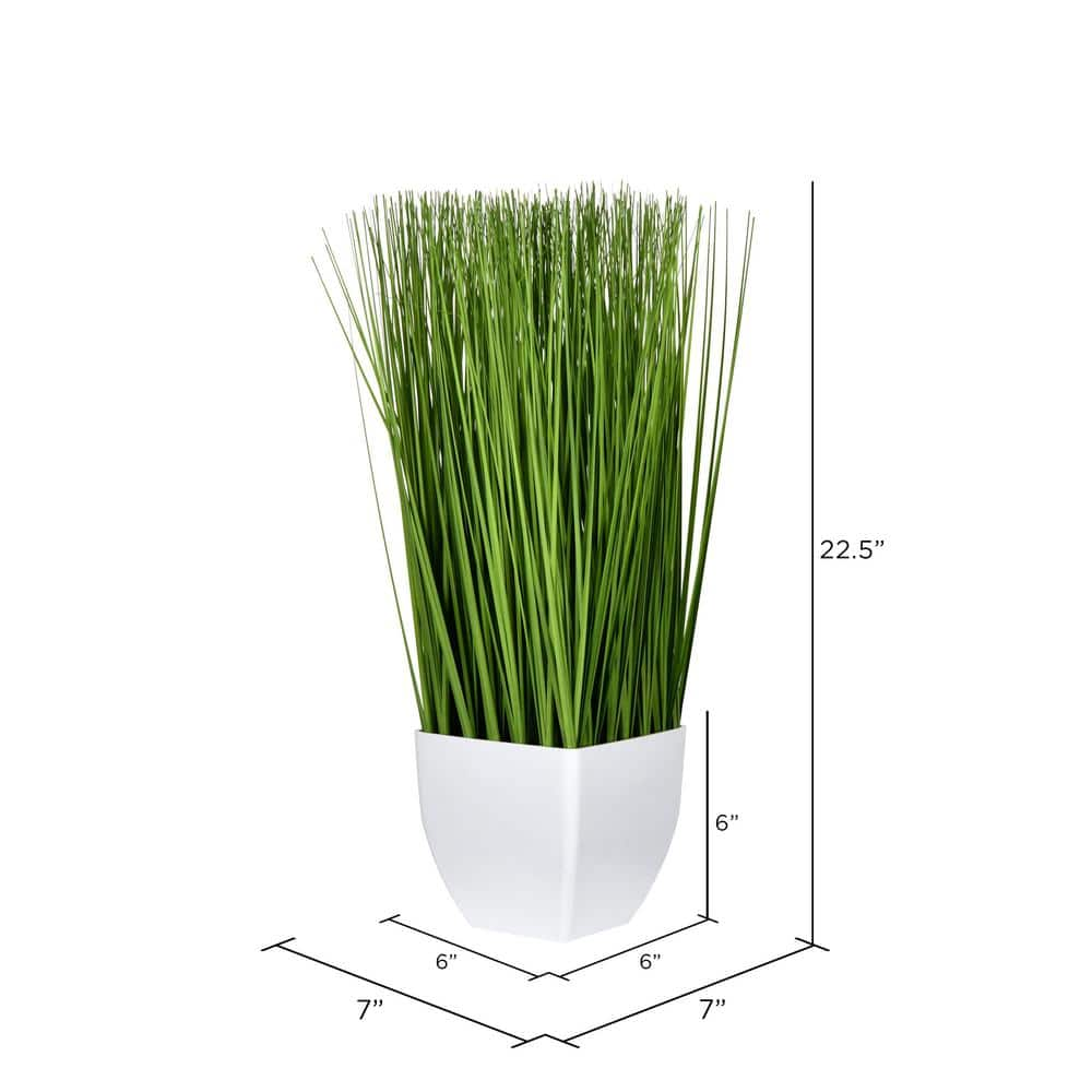 Vickerman 22.5 In. Green Artificial Potted Grass FV190222 - The Home Depot