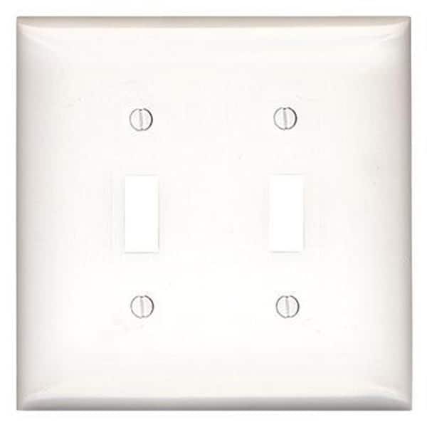 Leviton White 2-Gang Toggle Wall Plate (1-Pack)
