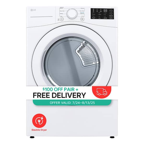 7.4 cu. ft. Vented Stackable Electric Dryer in White with Sensor Dry Technology