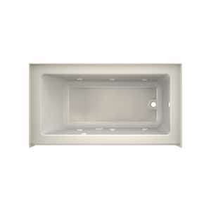 PROJECTA 60 in. x 32 in. Acrylic Right Drain Rectangular Low-Profile AFR Alcove Whirlpool Bathtub with Heater in Oyster