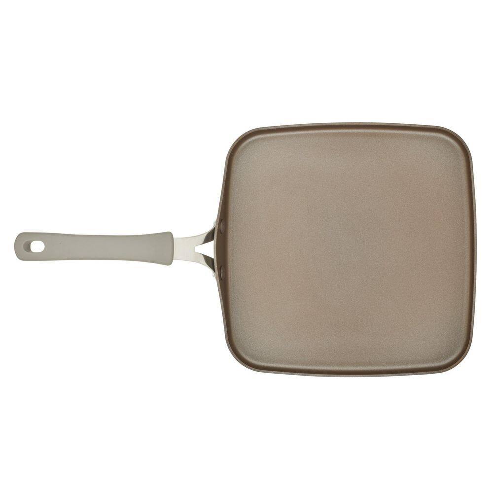 Gray Nonstick Aluminum Square Stovetop Griddle Pan, 11-Inch