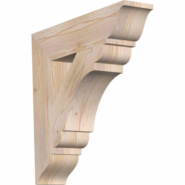 Ekena Millwork 5.5 in. x 26 in. x 26 in. Douglas Fir Olympic Traditional Smooth Bracket