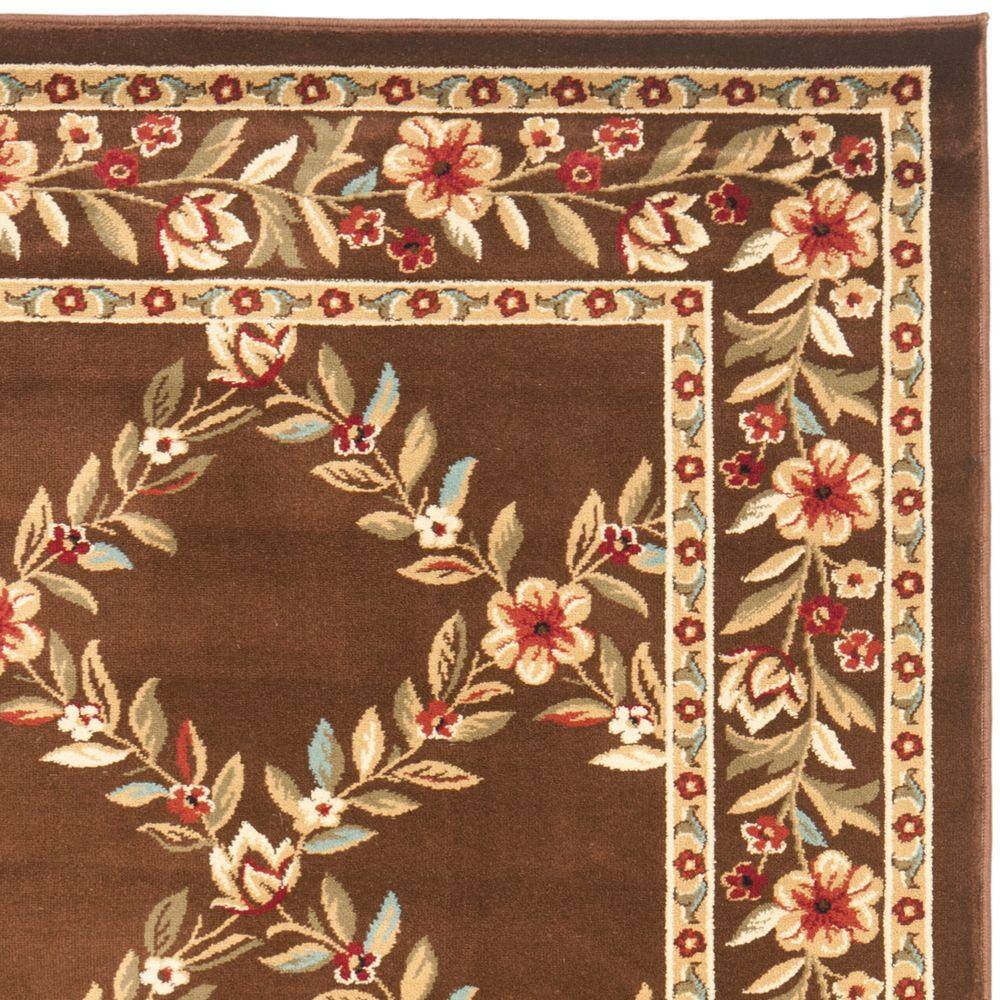Brown Floral Trellis 12' x 15' Synthetic Area Rug