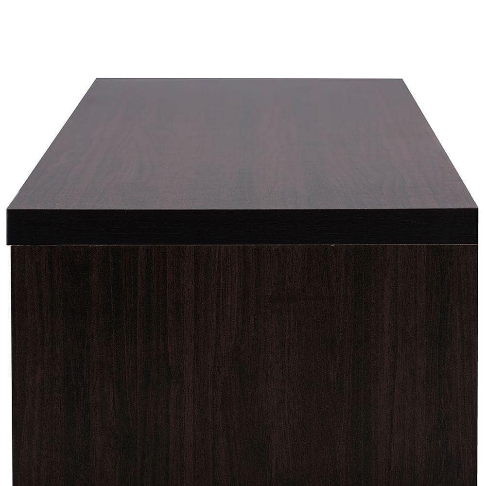 Beasley 70" Dark Brown Engineered Wood TV Cabinet with Sliding Doors
