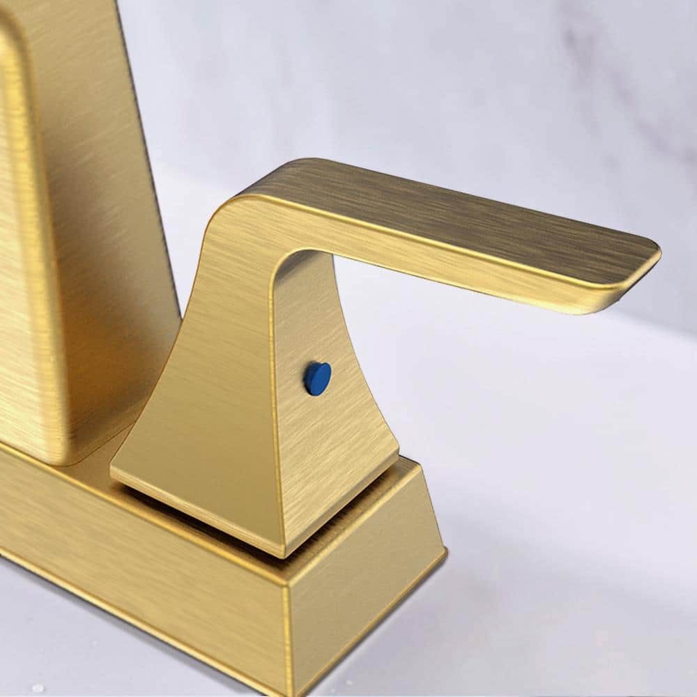 Brushed Gold Double Handle Waterfall Bathroom Faucet