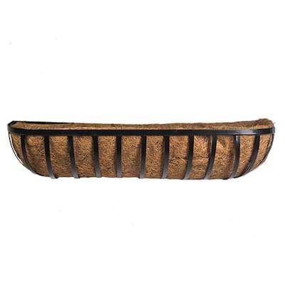 36 in. Metal English Flat-Wire Horse Trough Coco Planter