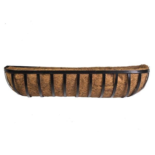 Vigoro 36 in. Metal English Flat-Wire Horse Trough Coco Planter