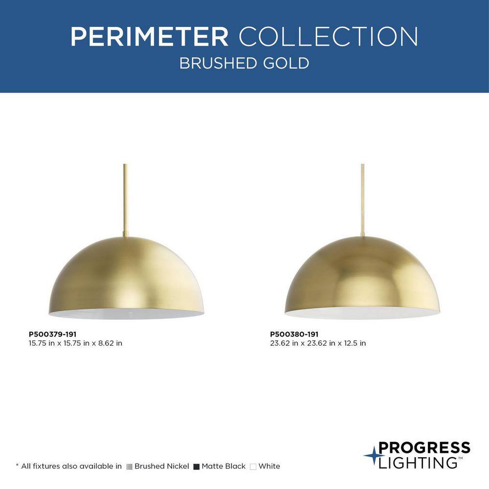 Brushed Gold Mid-Century Modern Dome Pendant Light
