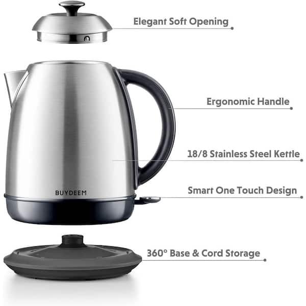 Premium LEVELLA 6-Cup Cordless White Electric Kettle with Detachable Base  PTK5156 - The Home Depot