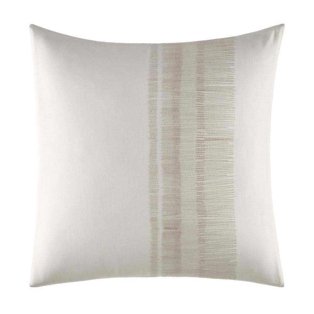 VERA WANG Pucker 1Piece Grid White Cotton Blend 18 in. x 18 in. Throw Pillow USHSAB1145294