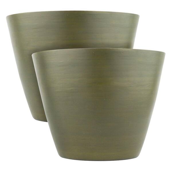 Bel Air Lighting 10 in. Green Bamboo Planter (2-Pack)