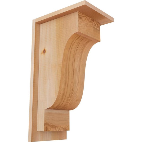 Ekena Millwork 7-1/2 in. x 10 in. x 18 in. Newport Smooth Western Red Cedar Corbel with Backplate