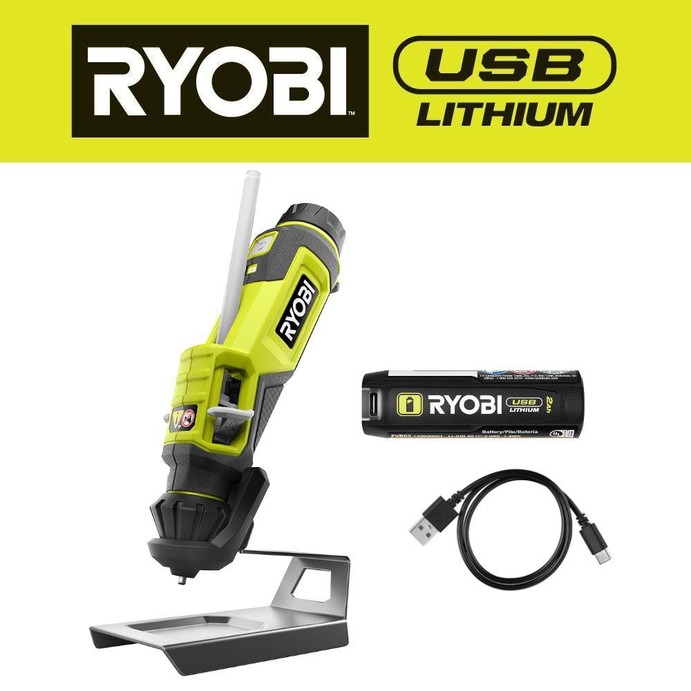 RYOBI USB Lithium Glue Pen Kit with 2.0 Ah USB Lithium Battery and Charging Cable FVH56K The Home Depot