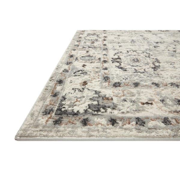 Estelle Ivory/Stone 18 in. x 18 in. Sample Square Oriental Area Rug