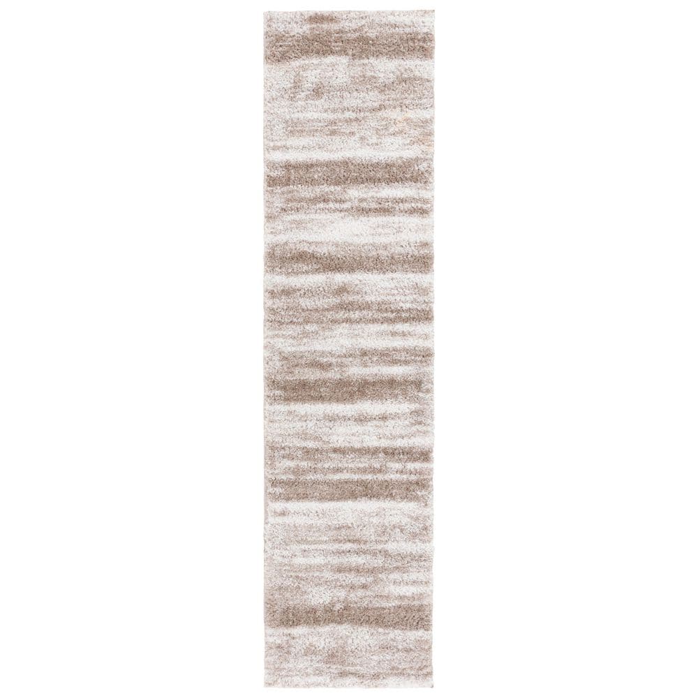 Penelope Shag 2 ft. x 8 ft. Taupe/Ivory Striped Distressed Runner Rug price history on PriceWatchPro
