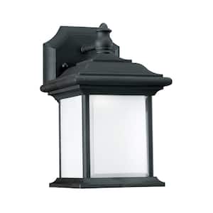 Wynfield 1-Light Black Outdoor 9.75 in. Wall Lantern Sconce