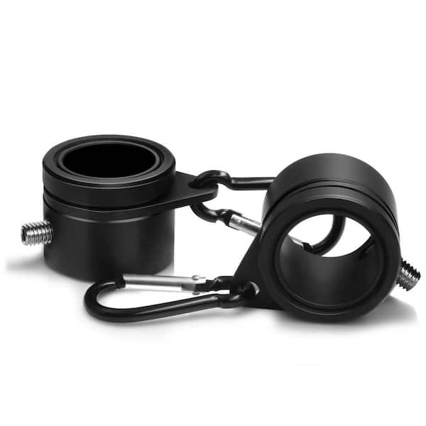1.26 in. Aluminum Flagpole Mounting Rings Set-Anti Wrap 360° Rotatable Ring with Carabiners (2-Pack)