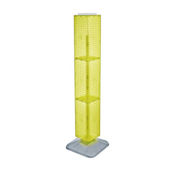 Azar Displays 64 in. H x 8 In. W Pegboard Tower on a Revolving Base in Yellow