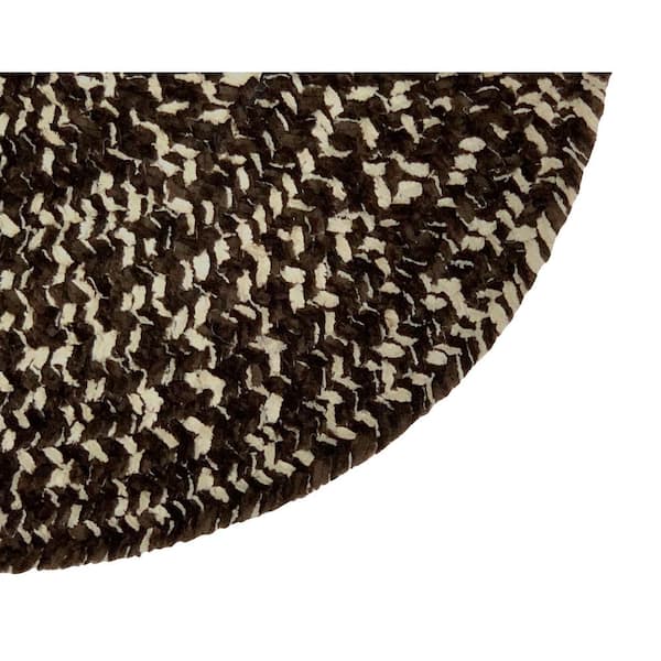 Chenille Tweed Braid Collection Dove & Chesnut 24" x 72" Runner 100% Polyester Reversible Indoor Area Rug