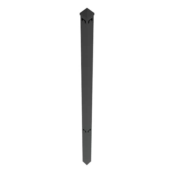 TuffBilt Dillon 2 in. x 2 in. x 70 in. Black Aluminum Fence Corner Post