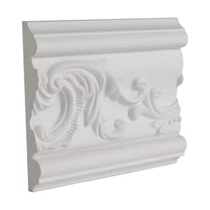 7/8 in. x 5-1/8 in. x 6 in. Long Polyurethane Floral Panel Moulding Sample