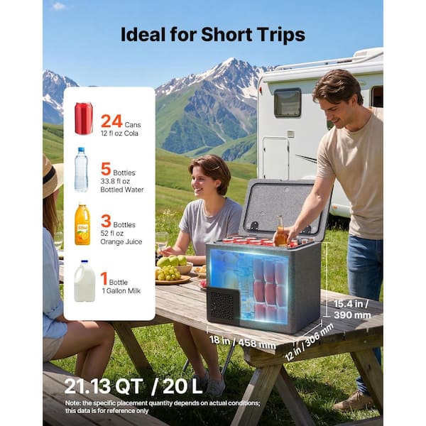 SKYSHALO Refrigerator Capacity 0.7 cu. ft. 21 qt. Car Refrigerator