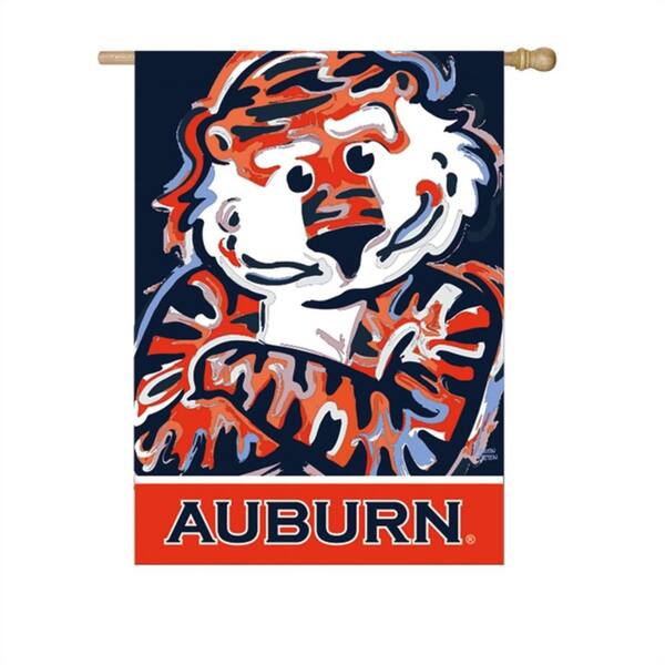 Evergreen 12.5 in. x 18 in. Auburn University Justin Patten Artwork Mascot Garden Flag