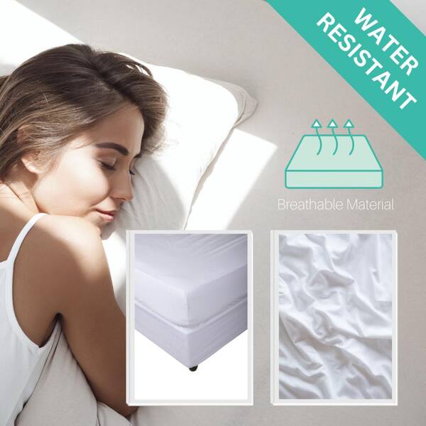 Deluxe Fabric Hypoallergenic Zippered Waterproof Mattress Cover BedBug  Protector