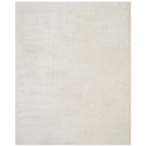 Venice Shag Pearl 8 ft. x 10 ft. Solid Area Rug