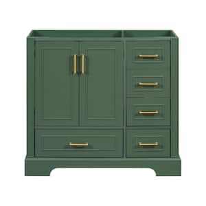 American Traditional 35.4 in. W x 17.8 in. D x 33 in. H Bath Vanity Cabinet without Top with Soft Close-Doors in Green