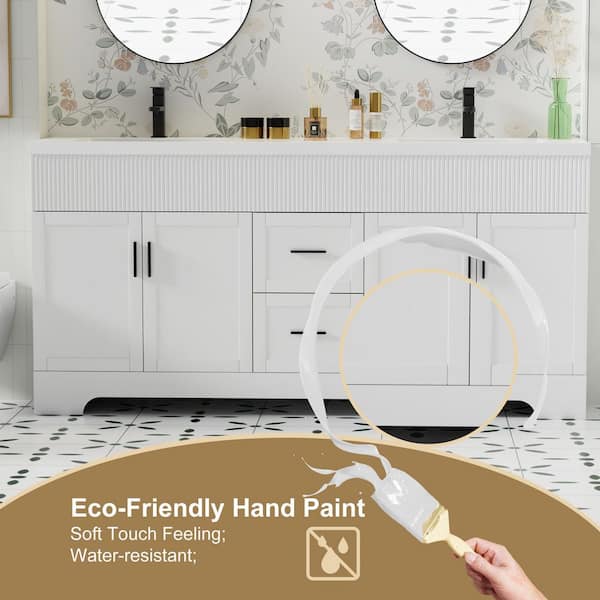 eclife 72 in. W. x 18.3 in. D x 34 in. H Double Sink Freestanding