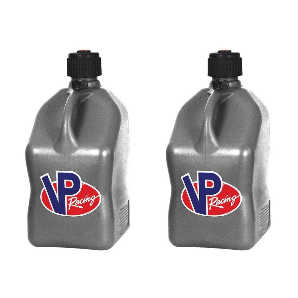 5 Gal. Motorsport Racing Fuel Utility Jug Gas Can, Silver (2-Pack)-2 X ...