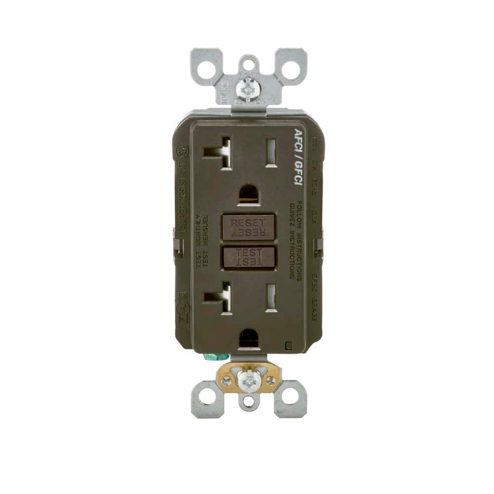 20 Amp 125-Volt Duplex Self-Test SmartlockPro Tamper Resistant AFCI/GFCI Dual Function Outlet, Brown AGTR2 price history on PriceWatchPro