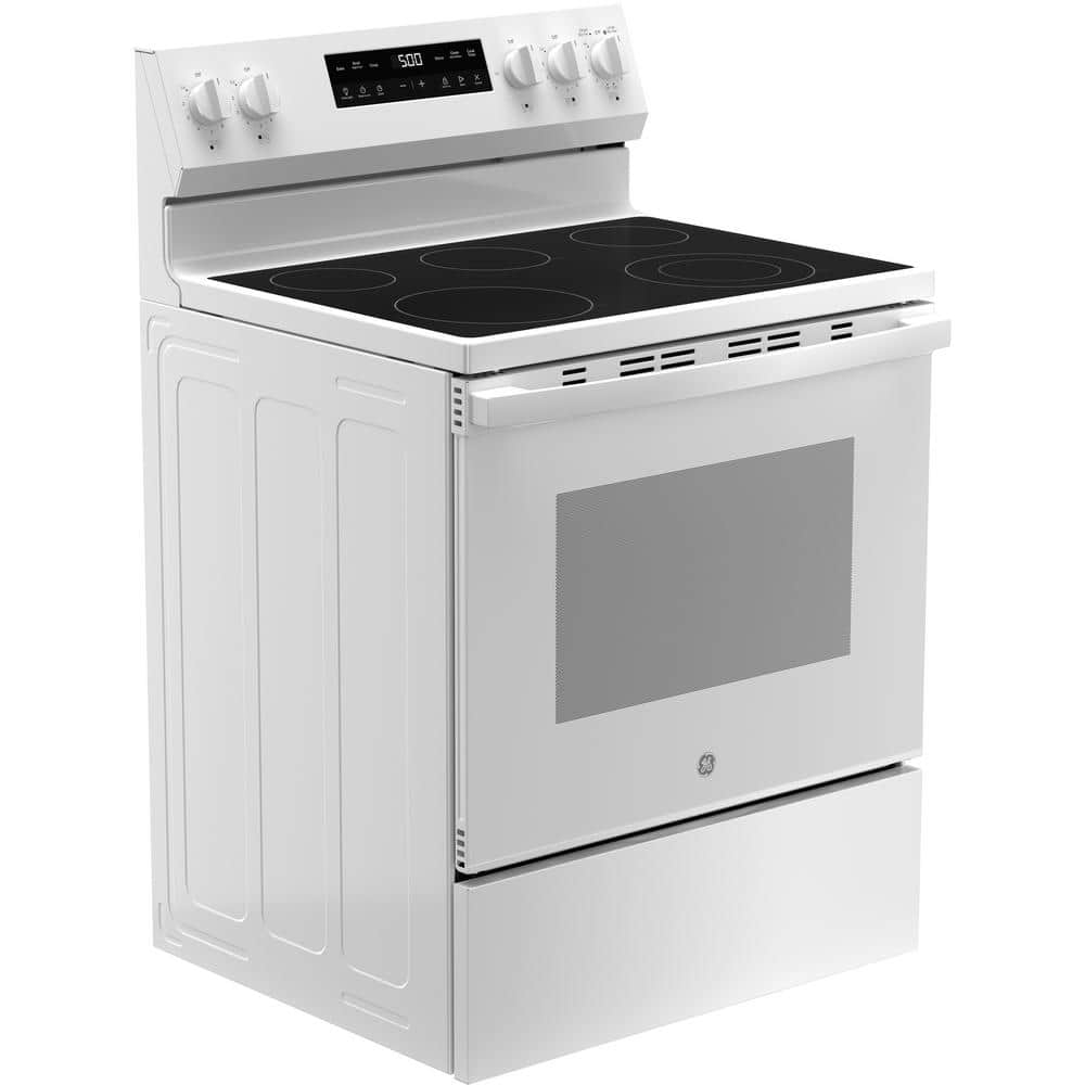 White 30" Free-Standing Electric Range with Self-Cleaning