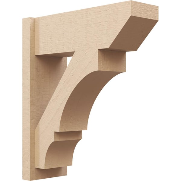 Ekena Millwork 8 in. x 26 in. x 22 in. Balboa Slat Rough Cedar Woodgrain Timberthane Polyurethane Outlooker, Primed Tan