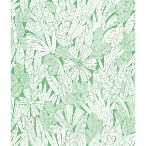 chant ægtefælle tag A-Street Prints Bannon Green Leaves Wallpaper Sample 4081-26345SAM - The  Home Depot