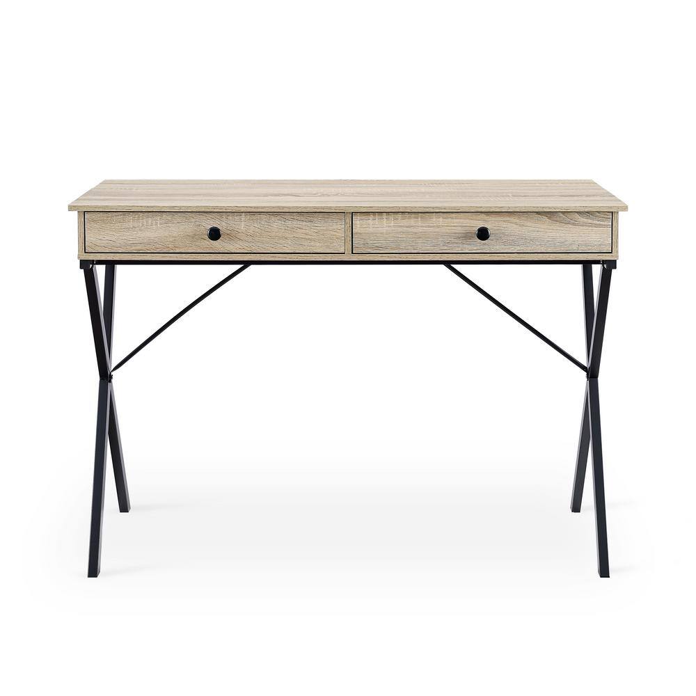 stratford rustic wood and metal writing desk