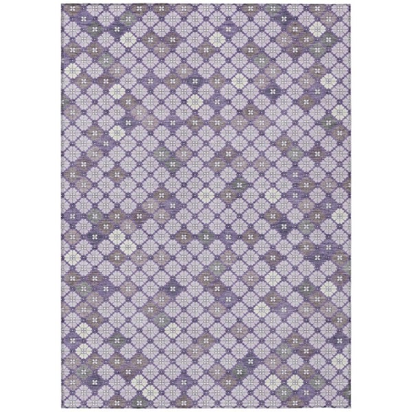 Chantille Machine Washable Indoor/Outdoor Abstract ACN1837 Lavender 8 ft. x 10 ft. Accent Rug