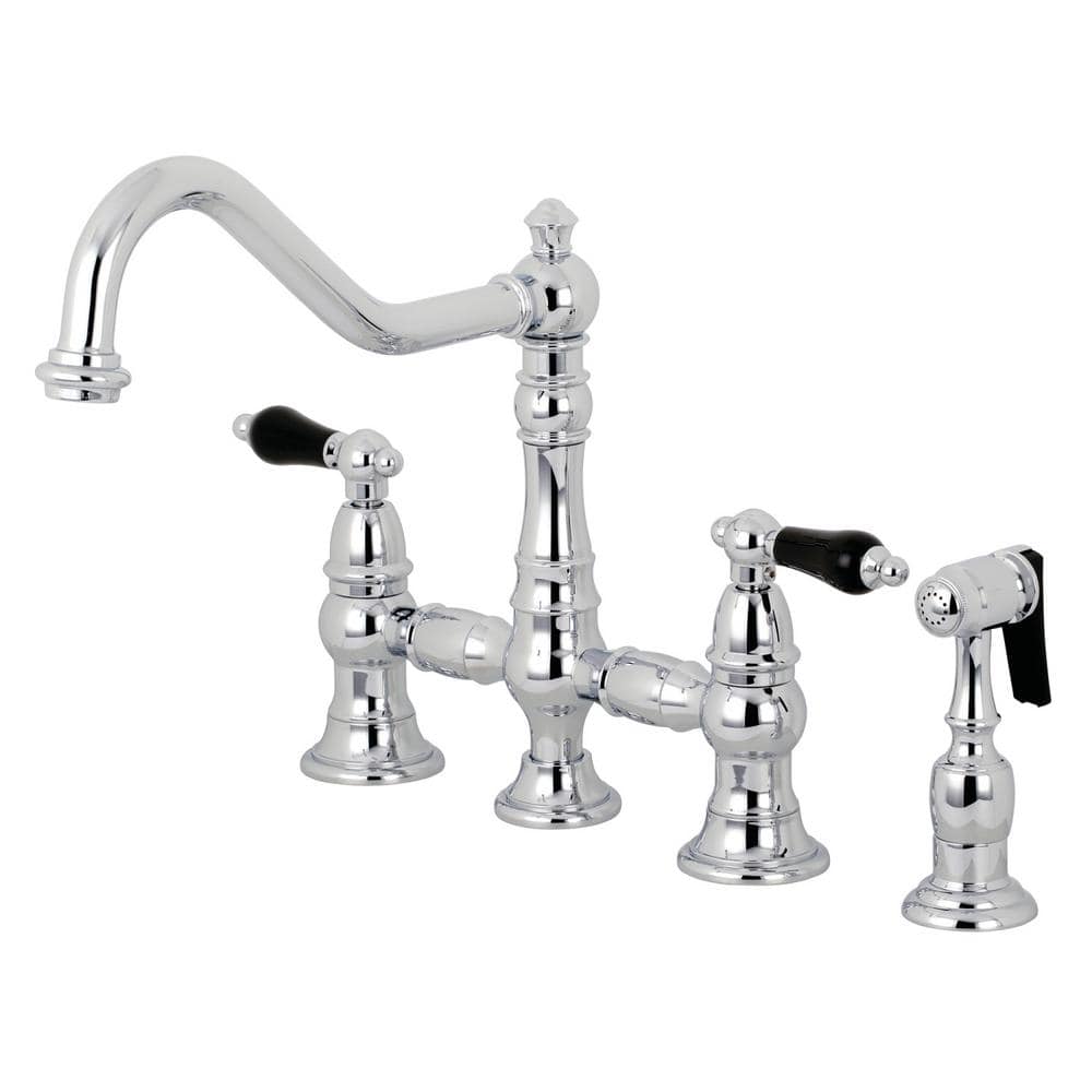 Duchess 2-Handle Bridge Kitchen Faucet with Side Sprayer in Polished Chrome price history on PriceWatchPro