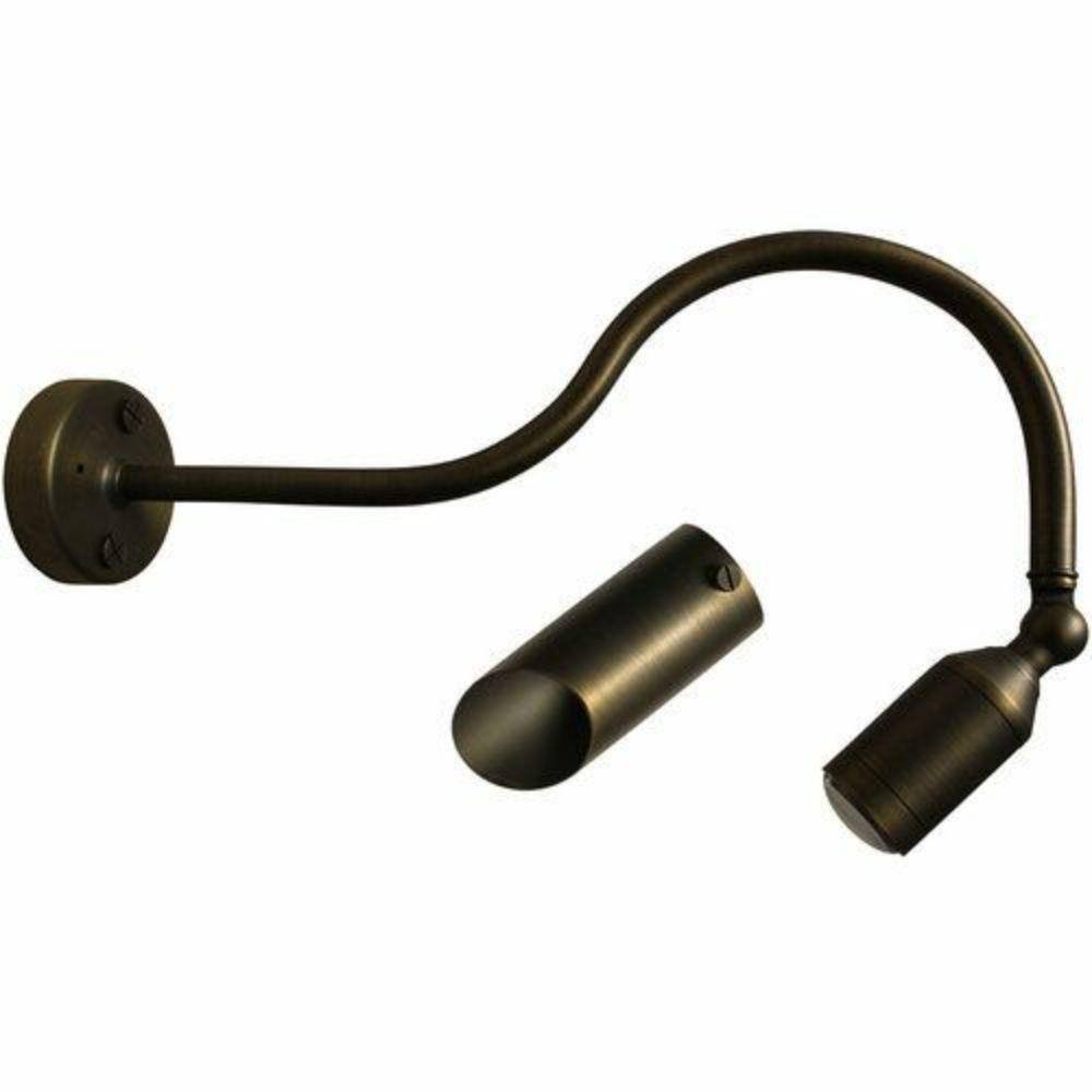 Bronze Brass Gooseneck Bullet Spotlight with Removable Shield