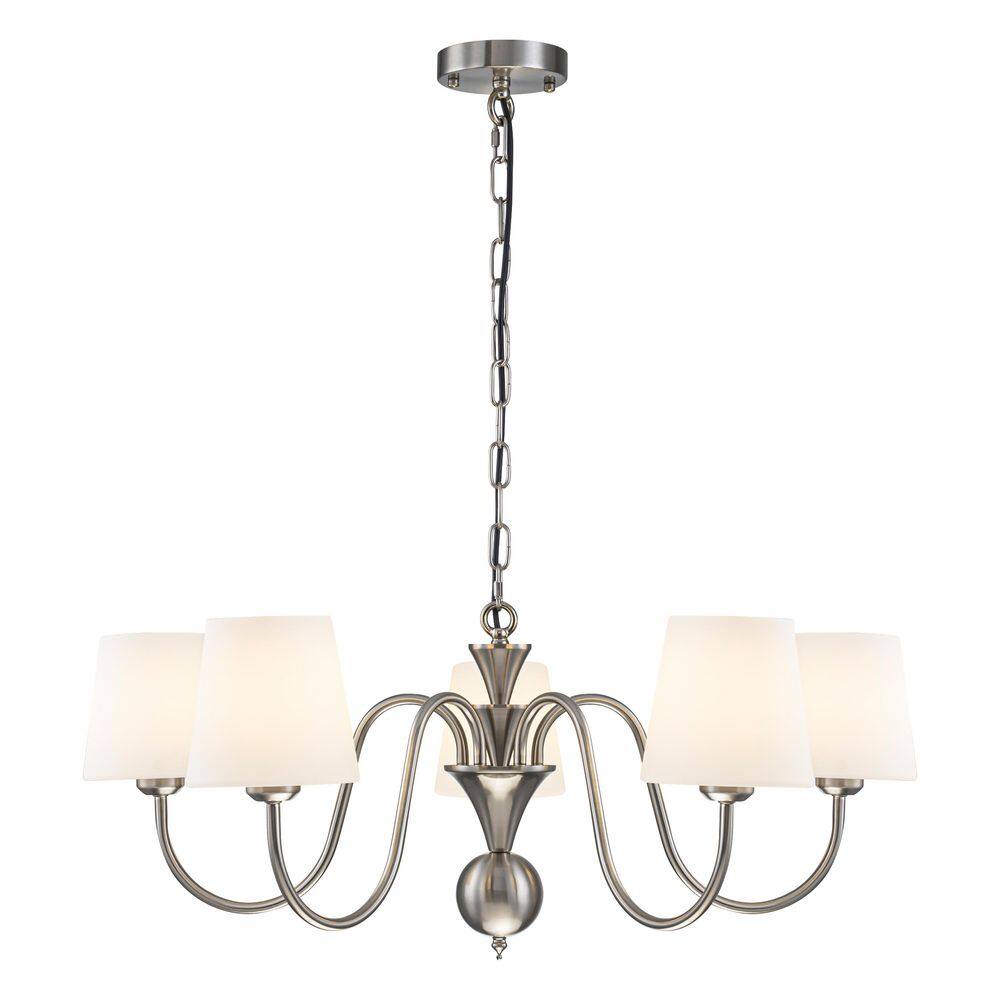 5-Light Modern Brushed Nickel Chandelier, Farmhouse Pendant Light Fixture for Dining Room Kitchen Island Living Room price history on PriceWatchPro