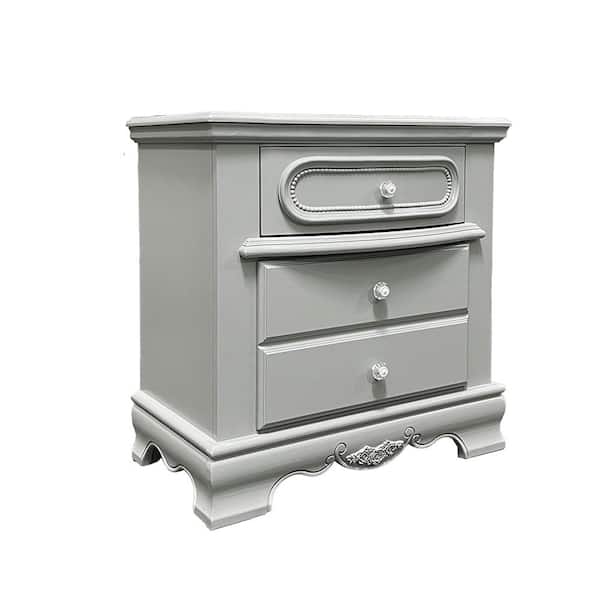 Acme Furniture Flora Gray Finish 3 17 in. W Nightstand