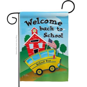 13 in. x 18.5 in. School Bus Double-Sided Garden Flag Readable Both Sides Education Back to School Decorative