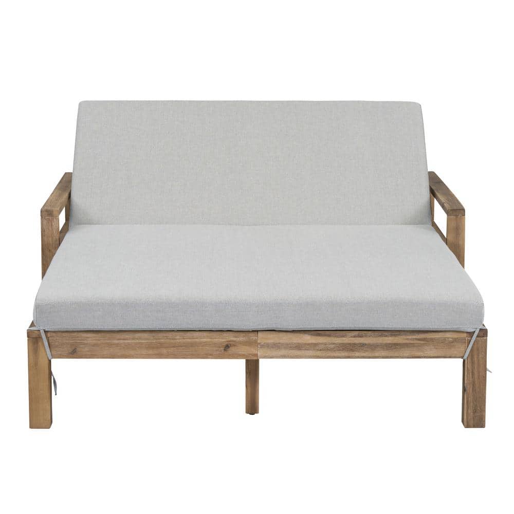 Seating 2-People Solid Wood Outdoor Day Bed,Farmhouse-Styled Sunbed for Ult