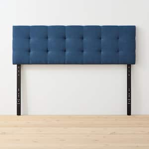 Kaylee Adjustable Navy Full Upholstered Low Profile Headboard with Square Tufting