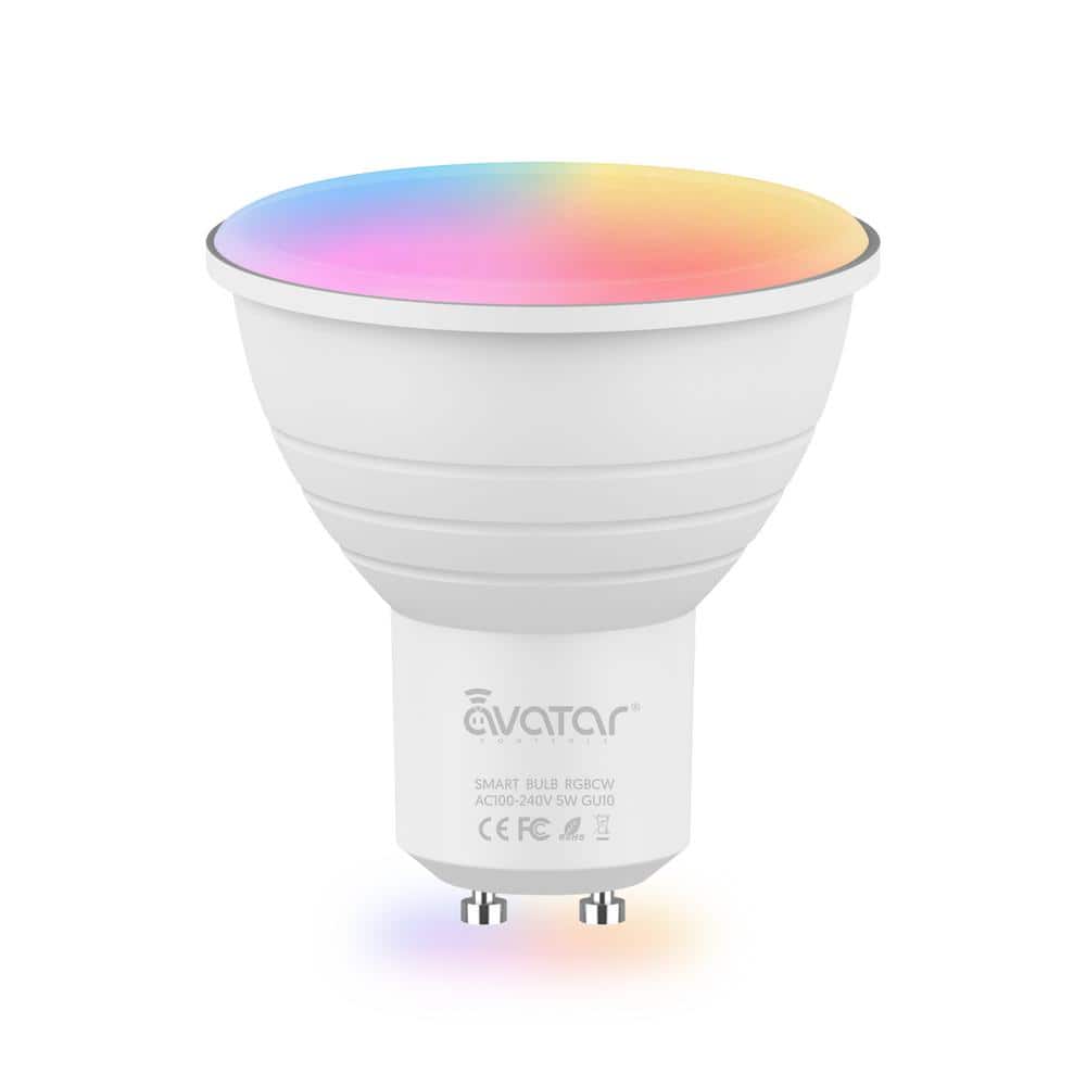 5-Watt GU10 Smart RGBCW Color Dimmable Timer Wi-Fi LED Bulb with Google Hom